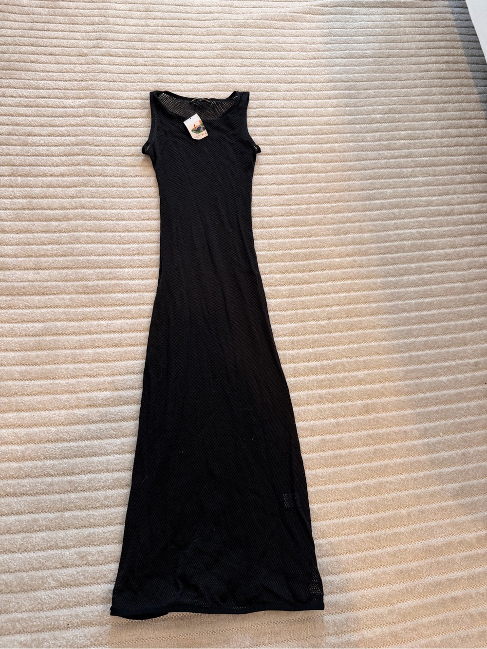 NWT XS Sheer Black Sleeveless Maxi Cover Up